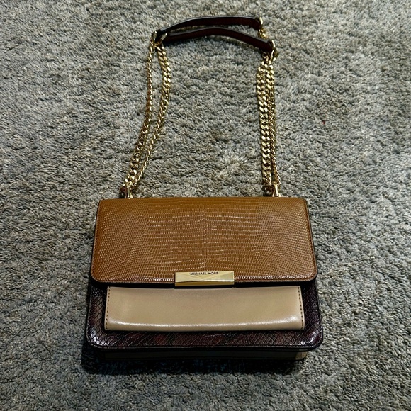 Handbags - Michael Kors Jade Large Gusset Leather Shoulder Bag